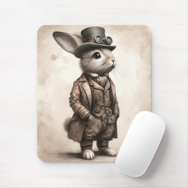 Steampunk Rabbit Mouse Pad Mousepad (Mit Mouse)
