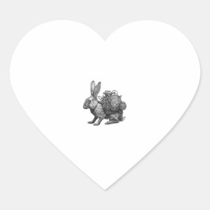 Steampunk Rabbit Women Männer Kinder Steampunk Rab Herz-Aufkleber