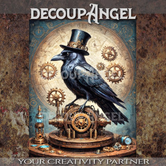 Steampunk-Rabe-Decoupage Seidenpapier