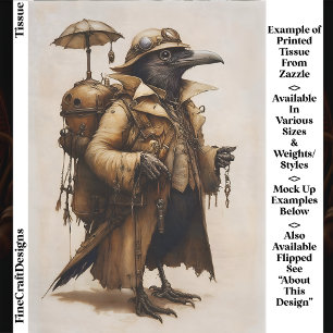 Steampunk Raben Entdecker Abenteurer EG7R Découpag Seidenpapier