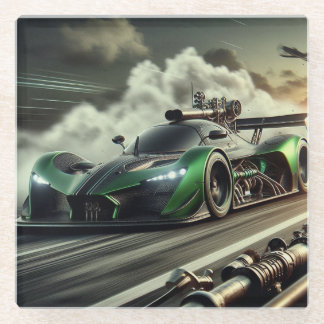 Steampunk Racecar Glass Untersetzer
