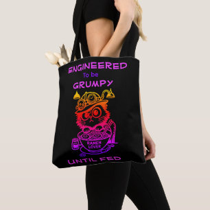 Steampunk-Ramen-Katze Lustiger Anime-Schwarzer Tra Tasche