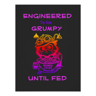 Steampunk-Ramen-Katzenposter Poster