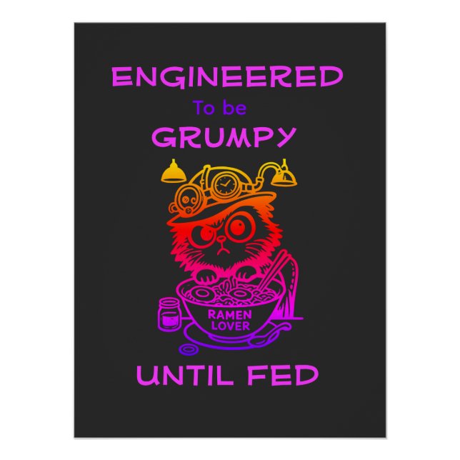Steampunk-Ramen-Katzenposter Poster (Vorderseite)