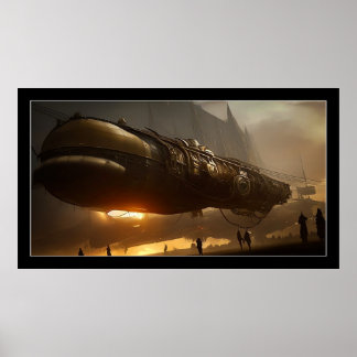 Steampunk-Raumschiff-Poster Poster