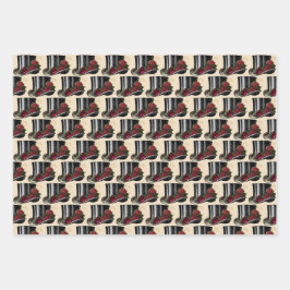 Steampunk Red Binoculars Schreibwriter Hat Weihnac Geschenkpapier Set