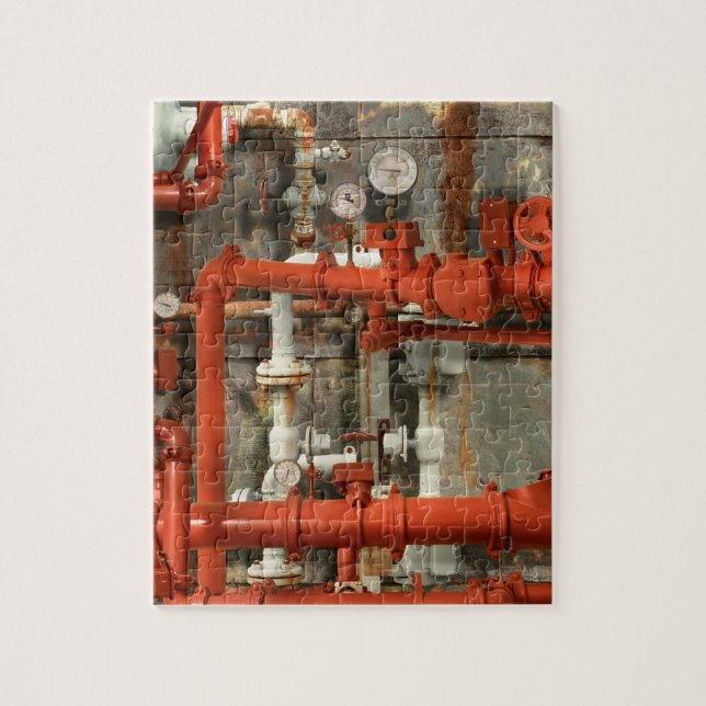 Steampunk - Red pipe headache (Vertikal)