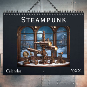 Steampunk Retro Coole Zahnräder Stylische Ästhetik Kalender