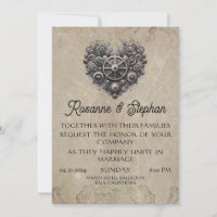 Steampunk Retro Herz von Gears Wedding