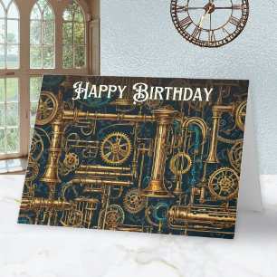 Steampunk Retro-Metallzahnräder und -getriebe Alle Karte