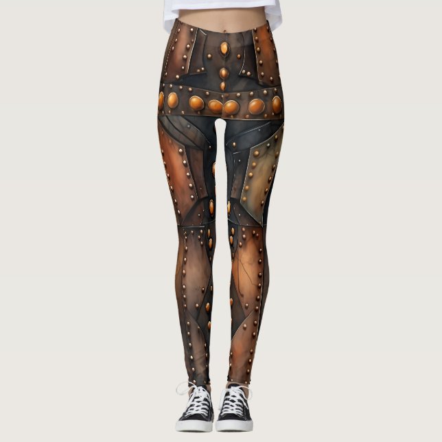 Steampunk-Riveted Metal-Leggings Leggings (Vorderseite)