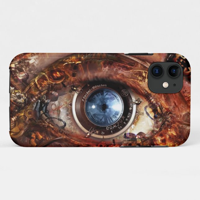 Steampunk-Roboter-Augenzelle Case-Mate iPhone Hülle (Rückseite (Horizontal))