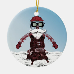 Steampunk-Roboter ein cooler und hipper Weihnachts Keramikornament