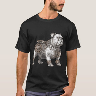 Steampunk-, Roboter-Mops-Illustration T-Shirt