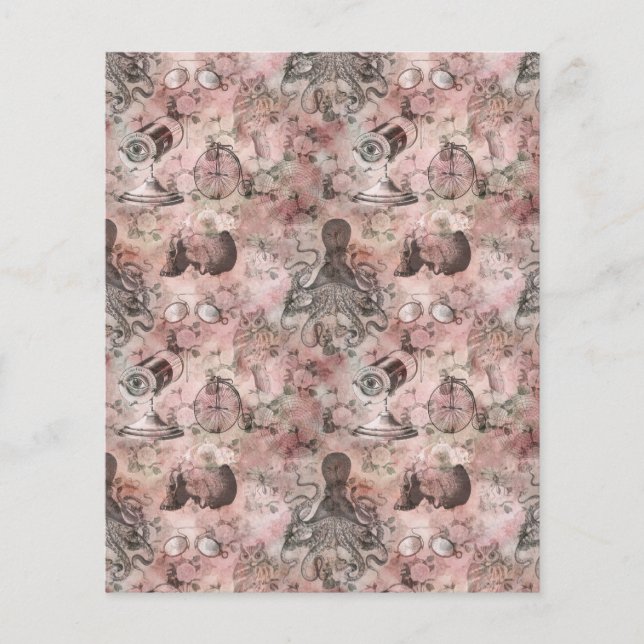 Steampunk Romance Scrapbook Paper (Vorderseite)