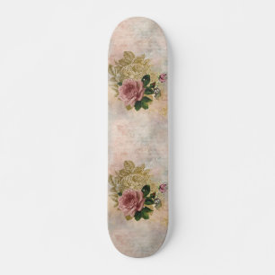 Steampunk-Rose Rosa und Gold ausgezeichnet Skateboard