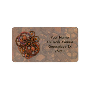 Steampunk rostige Metallgänge mit Schatten Adressaufkleber