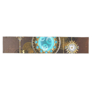 Steampunk-Rostiger Hintergrund mit Türkisgläsern Mittelgroßer Tischläufer