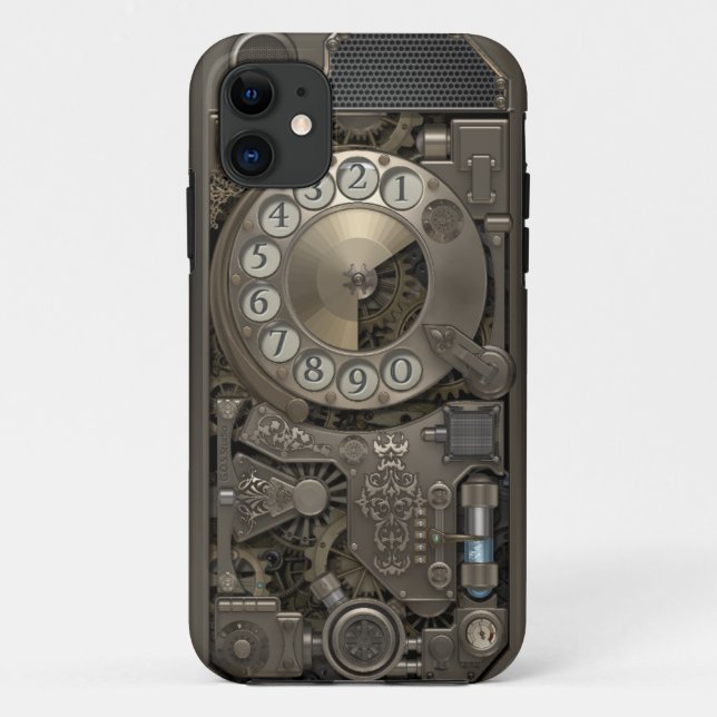Steampunk Rotary Metal Dial Phone. Case-Mate iPhone Hülle (Rückseite)