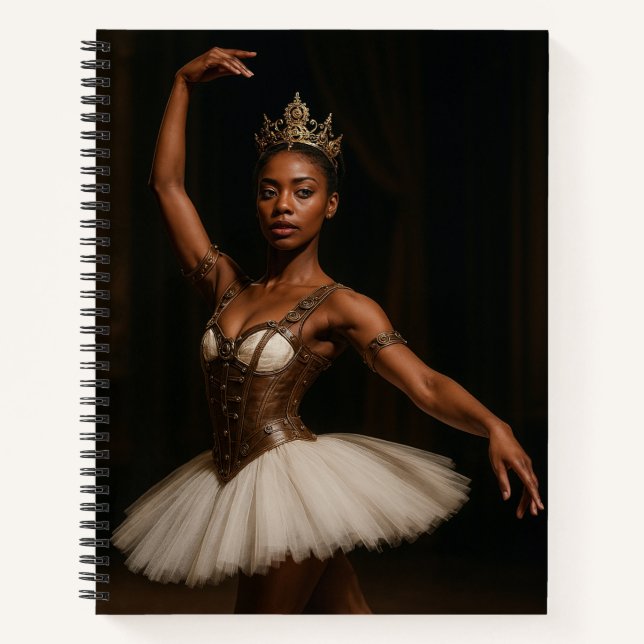 Steampunk Royal Ballerina Elegante Fantasie Notizbuch (Vorderseite)