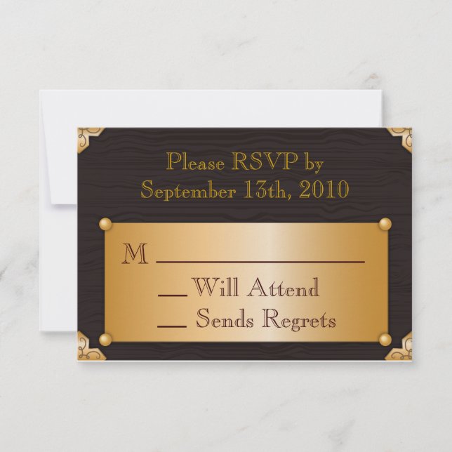 Steampunk-RSVP-Karte RSVP Karte (Vorderseite)