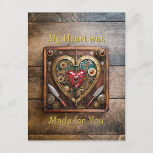 Steampunk Rubine und Dolche Krieger Valentinstag Postkarte