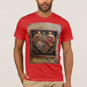 Steampunk Rubine und Zahnräder Dunkles Herz T-Shirt