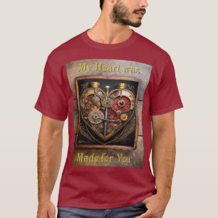 Steampunk Rubine und Zahnräder Dunkles Herz T-Shirt