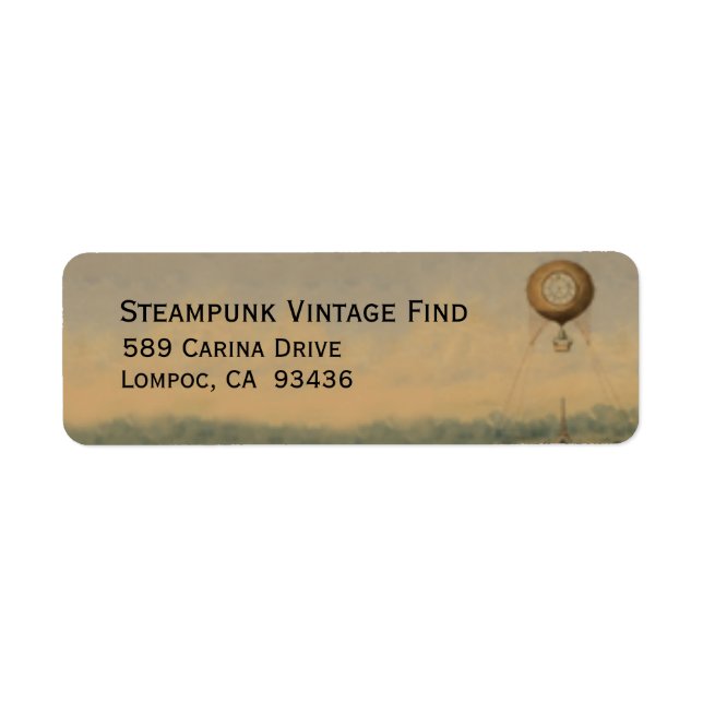 Steampunk Rücksendeadresse Lavel (Vorne)