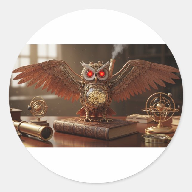Steampunk Runder Aufkleber (Vorderseite)