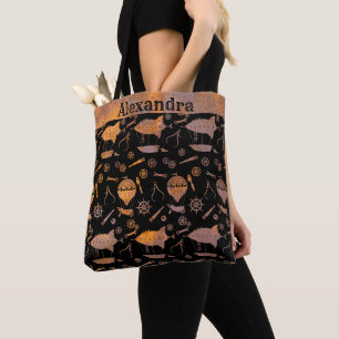 Steampunk Rusty Airships Individuelle Name Tasche