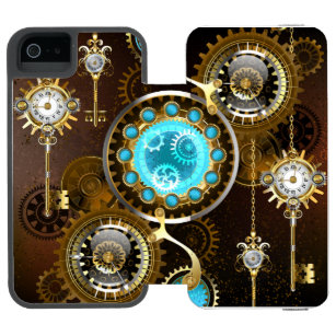 Steampunk Rusty Background with Turquoise Lenses Incipio Watson™ iPhone 5 Geldbörsen Hülle