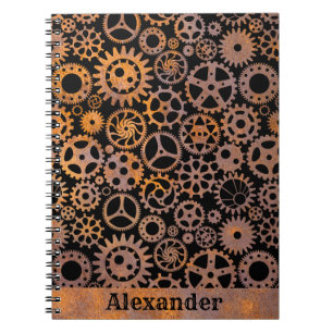 Steampunk Rusty Gears Individuelle Name Notizblock