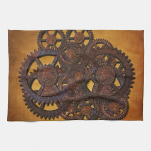 Steampunk Rusty Gears Küchentuch
