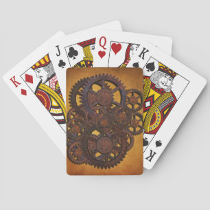 Steampunk Rusty Gears Spielkarten