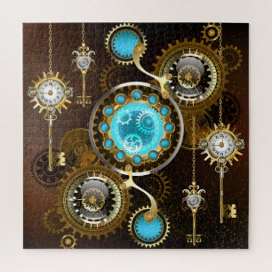 Steampunk Rusty Hintergrund mit türkisfarbenen Lin