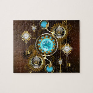 Steampunk Rusty Hintergrund mit türkisfarbenen Lin