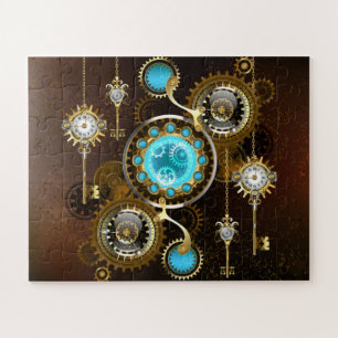 Steampunk Rusty Hintergrund mit türkisfarbenen Lin