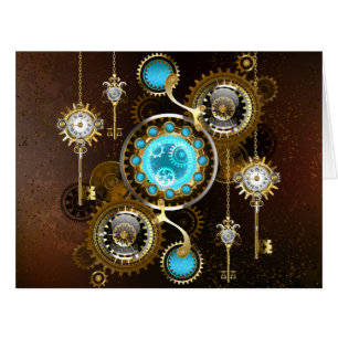 Steampunk Rusty Hintergrund mit türkisfarbenen Lin