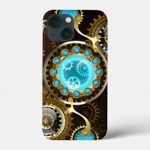 Steampunk Rusty Hintergrund mit türkisfarbenen Lin Case-Mate iPhone Hülle