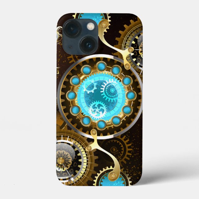 Steampunk Rusty Hintergrund mit türkisfarbenen Lin Case-Mate iPhone Hülle (Rückseite)