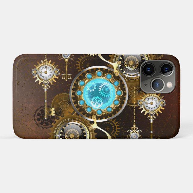Steampunk Rusty Hintergrund mit türkisfarbenen Lin Case-Mate iPhone Hülle (Rückseite (Horizontal))