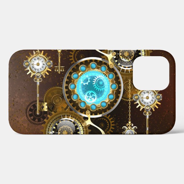 Steampunk Rusty Hintergrund mit türkisfarbenen Lin Case-Mate iPhone Hülle (Rückseite (Horizontal))