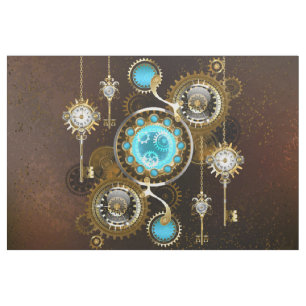 Steampunk Rusty Hintergrund mit türkisfarbenen Lin Stoff
