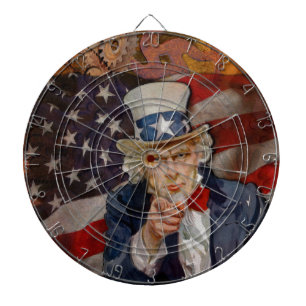 Steampunk Sam Patriotic US Flag Design Dartscheibe