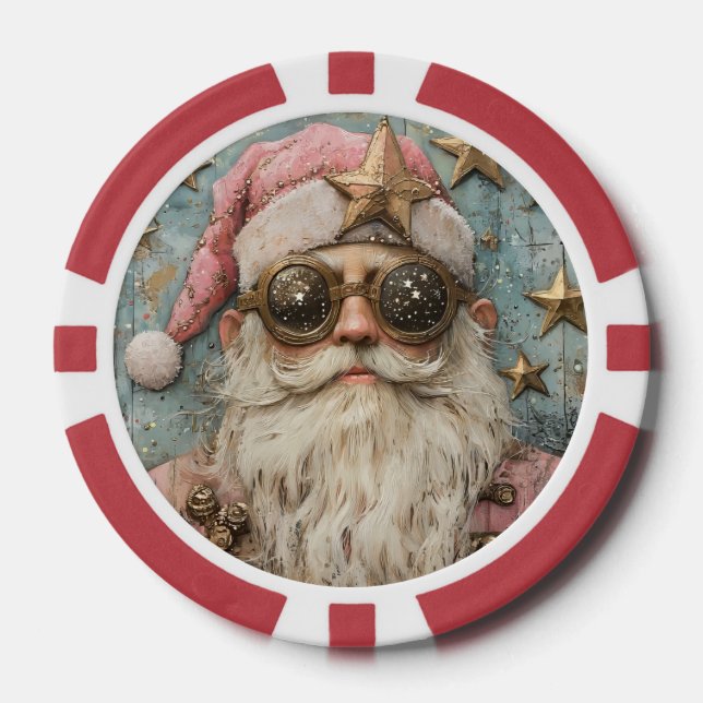 Steampunk Santa Claus Pokerchips (Vorderseite)