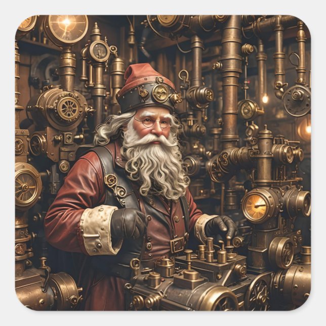 Steampunk Santa Stickers (Vorderseite)
