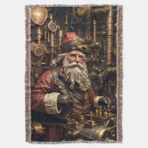 Steampunk Santa Throw Blanket Decke