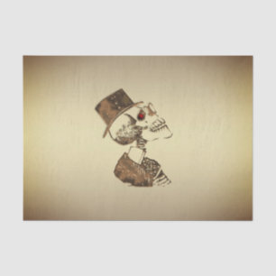Steampunk Schädel auf Gold Seidenpapier