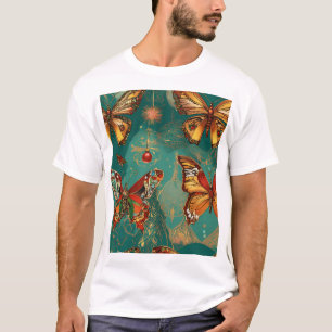 Steampunk-Schädel mit Butterfly-Afro-Frisur – Basq T-Shirt